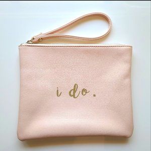 Wedding Bride I Do Blush Wristlet Zip Pouch Bag